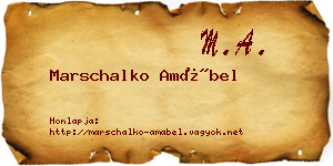 Marschalko Amábel névjegykártya